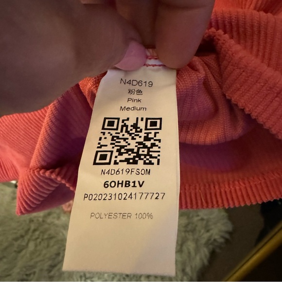 Corduroy, pink, mini short sleeve belted dress size medium - Picture 6 of 7